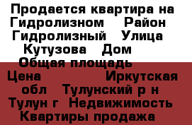 Продается квартира на Гидролизном. › Район ­ Гидролизный › Улица ­ Кутузова › Дом ­ 3 › Общая площадь ­ 54 › Цена ­ 830 000 - Иркутская обл., Тулунский р-н, Тулун г. Недвижимость » Квартиры продажа   